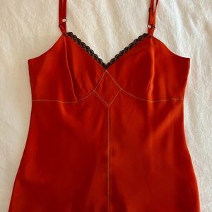 Burning Torch 100% Silk Size M Orange camisole